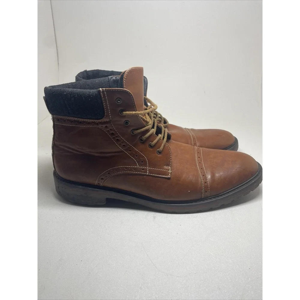 David Stone Boots Brown Faux Leather Size 13 M Men's‎ 032946